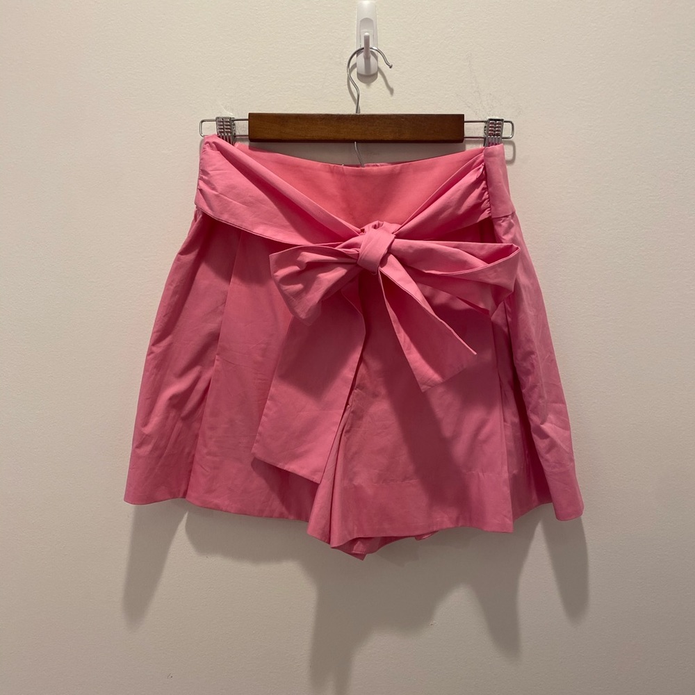 J. Crew Pink High-Waist Tie Front Shorts